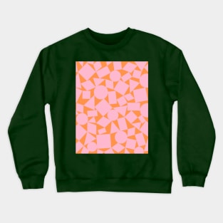 Pink and Orange Geometric Shapes Pattern Crewneck Sweatshirt